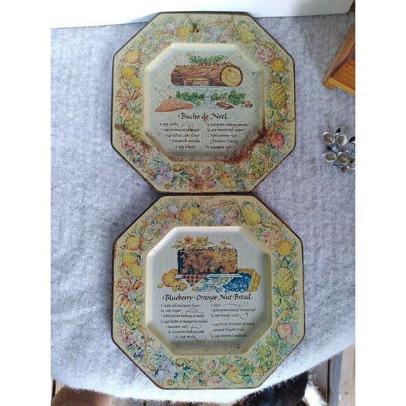 Blueberry - Orange nut bread recipe 1982 Avon metal tin plaque - Picture 1 of 2